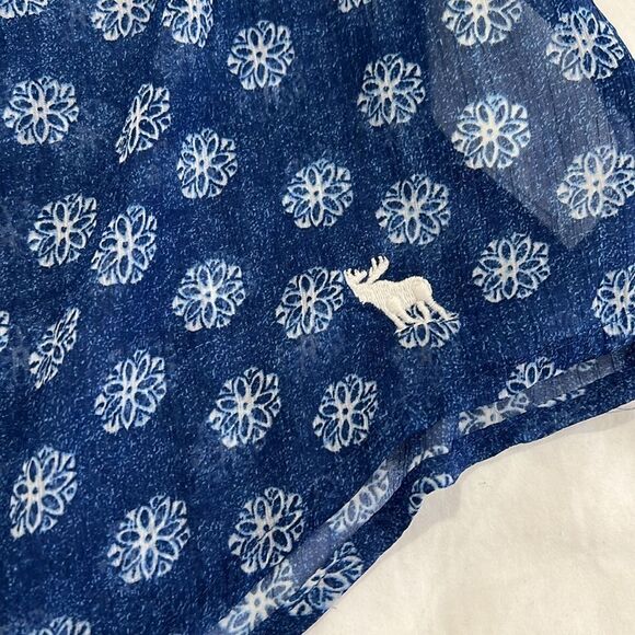 Abercrombie & Fitch Boho Peasant Top Floral Sheer Lightweight Blouse Blue XS - Picture 7 of 13